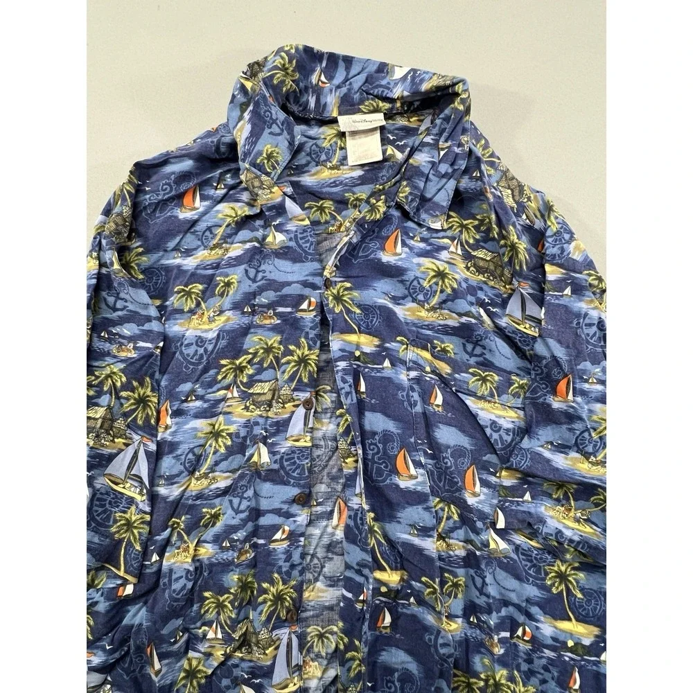 Vintage Walt Disney World Hawaiian Shirt‎ Size XL Blue Mickey Mouse